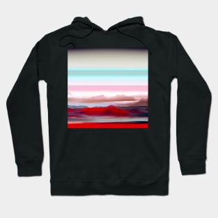 Stylized Strata with Red Mountains Hoodie